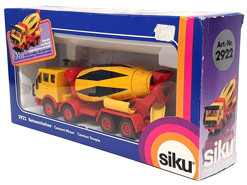 Siku 1/55 Scale 2922 - Mercedes Benz Cement Mixer Truck - Yellow/Red/Black