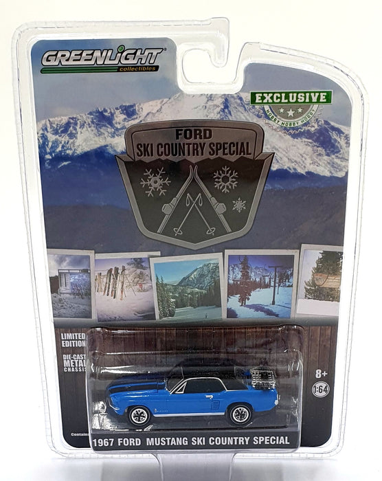 Greenlight 1/64 Scale 30171 - 1967 Ford Mustang Ski Country Special - Blue