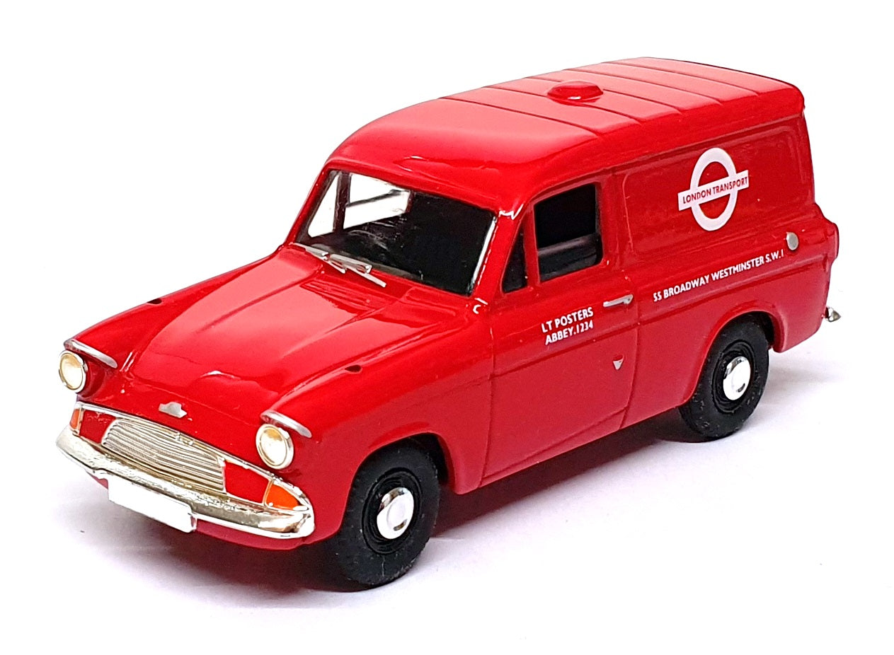 Vanguards 1/43 Scale VA4007 - Ford Anglia Van London Transport - Red