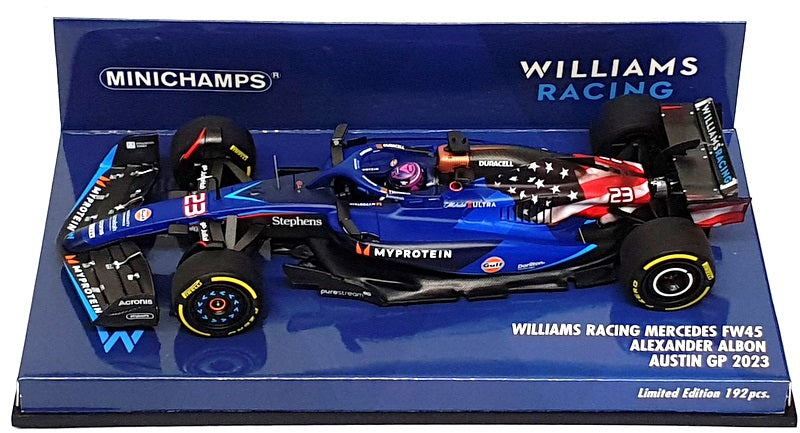 Minichamps Williams FW45 - 2023 British Grand Prix - #23 A. Albon 1:18 model car Minichamps Williams FW45 - 2023 British Grand Prix - #23 A. Albon 1:18 model car