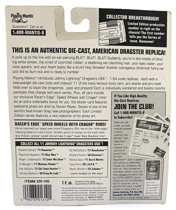 Johnny Lightning 1/64 Scale 320-100 Dragsters USA 1955 JukeBox - Norm Wizner