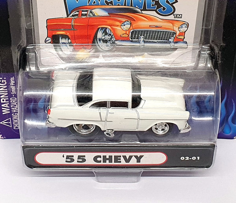 Muscle Machines 1/64 Scale 71161 02-01 - 1955 Chevy - White