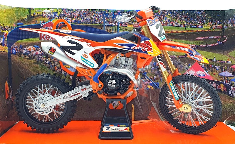 NewRay 1/6 Scale 49683 - Red Bull KTM 450 SX-F Motorbike Cooper Webb #2 - Orange