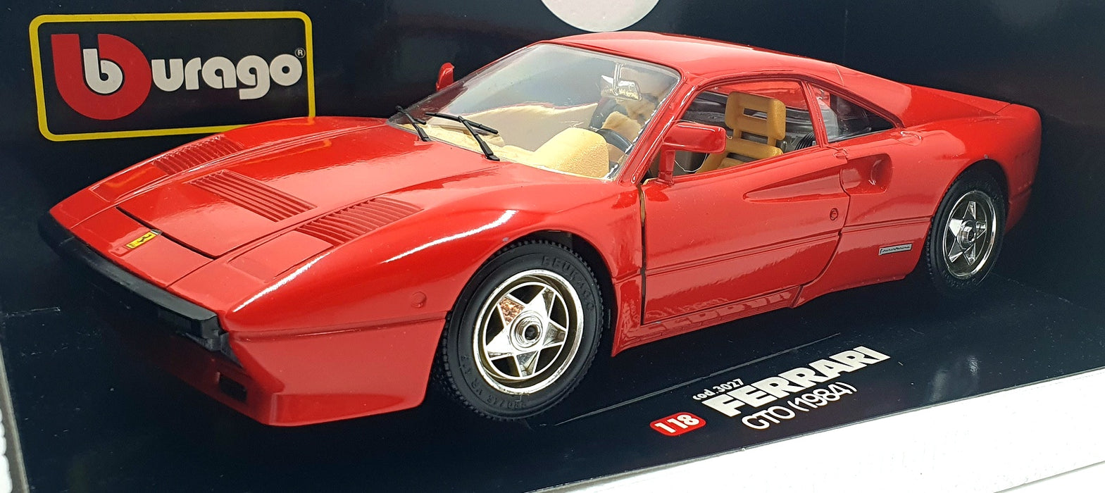 Burago 1/18 Scale Diecast 3027 - 1984 Ferrari GTO - Red