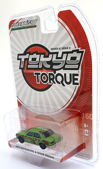 Greenlight 1/64 Scale 47070-B - 1970 Datsun 510 4- Door Sedan - Green