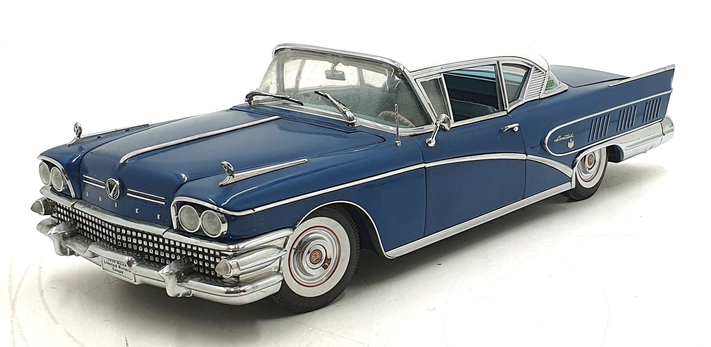 Sun Star 1/18 Scale 4802 - 1958 Buick Riviera Coupe - Golonial Blue/White