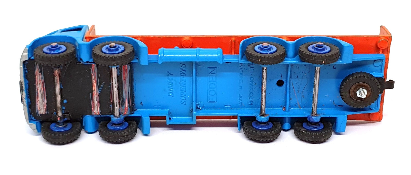 Dinky 30526C Foden Flatbed Lorry With Tailboard - Blue/Orange REPAINT