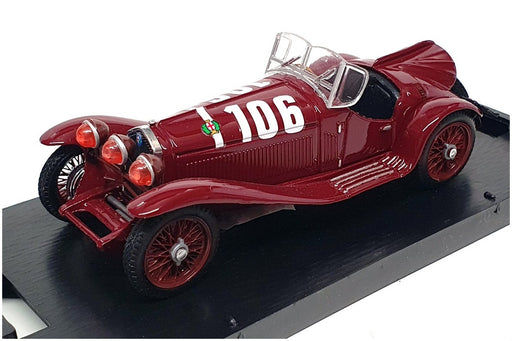 Brumm 1/43 Scale R078 - Alfa Romeo 2300 #106 Mille Miglia 1932 - Maroon