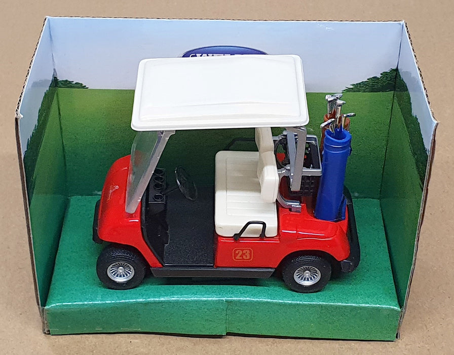 Welly 9.5cm Long Pull Back & Go 695277 - Golf Car - Red