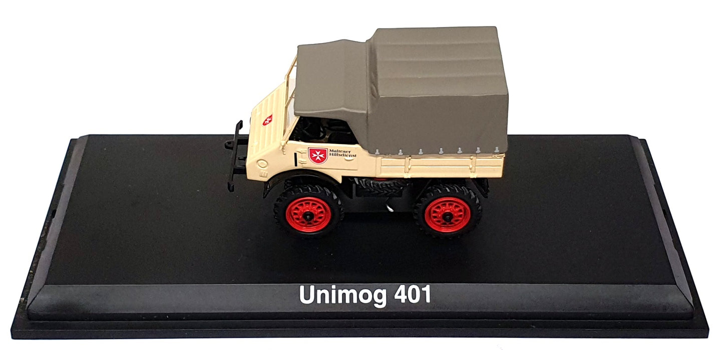 Schuco 1/43 Scale 03116 - Mercedes Benz Unimog 401 Malteser Hifsdienst - Cream