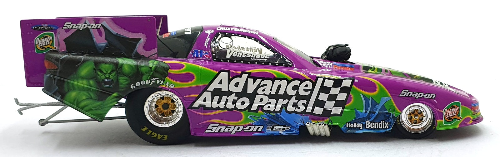 Action 1/24 Scale 104343 GM Funny Car Dragster 2003 Hulk - Pendregon