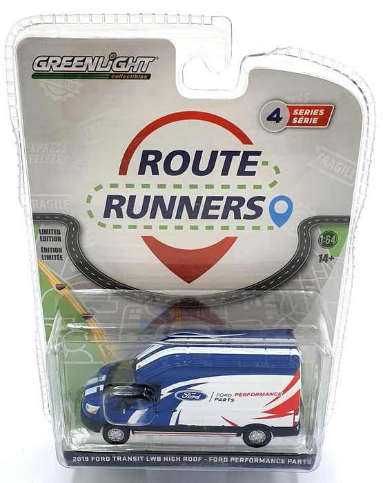 Greenlight 1/64 Scale 53040 - 2019 Ford Transit LWB High Roof - Blue/White