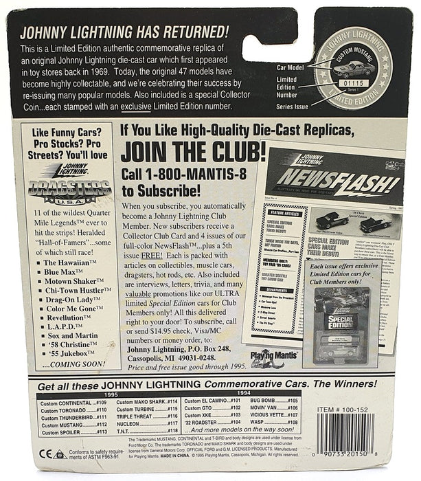 Johnny Lightning 1/64 Scale 100-152 - The Challengers Custom Mustang - Met. Red