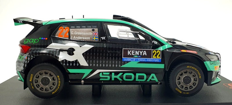 Ixo 1/18 Scale 18RMC209.22 - Skoda Fabia Rally2 (2023) #22 1st WRC2 Kenya 2024