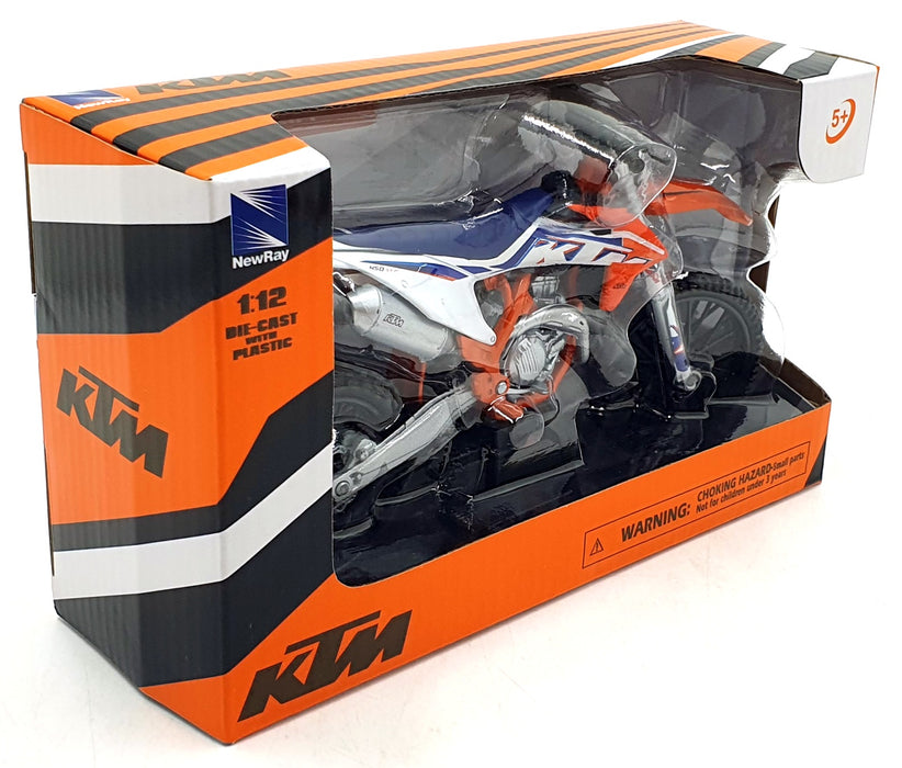 NewRay 1/12 Scale 58343 - KTM 450 SX-F Motorbike - Orange/White