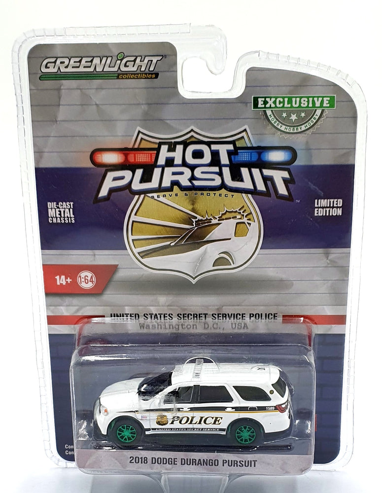 Greenlight 1/64 Scale 43015-E - 2018 Dodge Durando Pursuit Secret Service Police