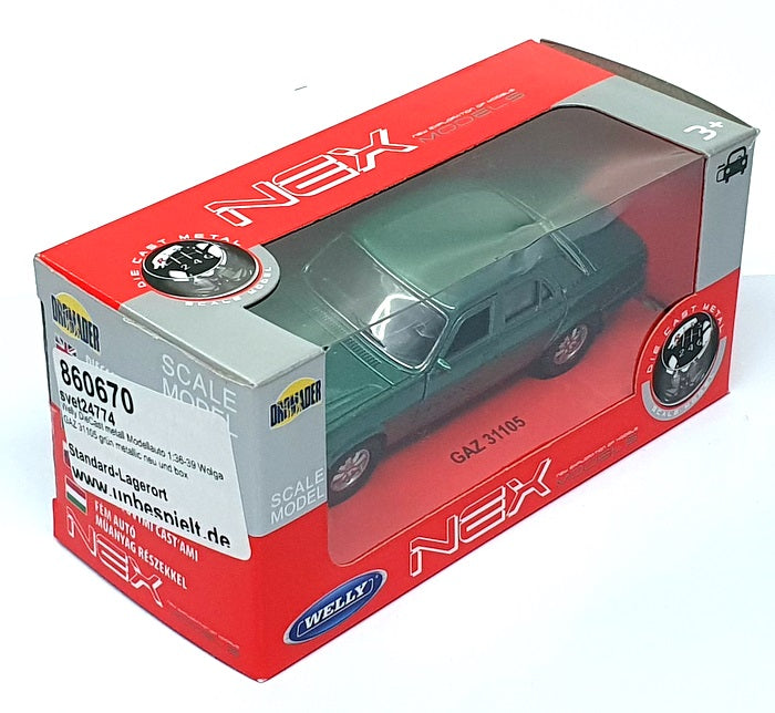 Welly 1/36-39 Scale Diecast 860670 - Gaz Volga 31105 - Met. Green