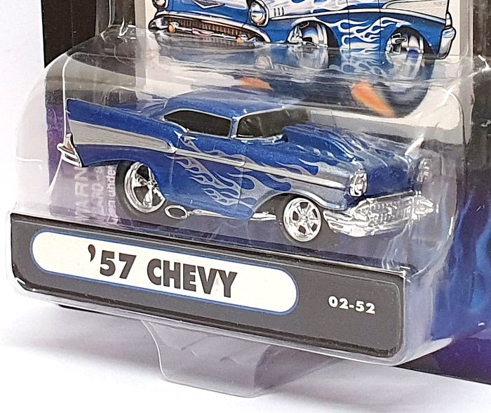 Muscle Machines 1/64 Scale 71161 02-52 - 1957 Chevrolet Chevy - Blue/Silver