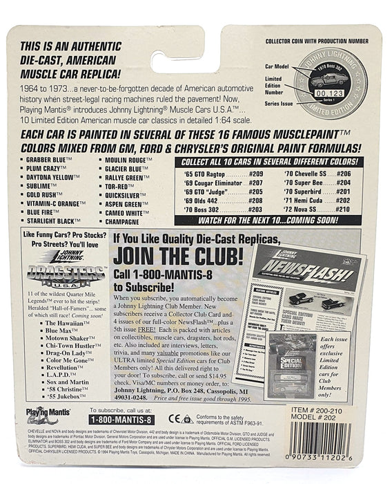 Johnny Lightning 1/64 Scale 200-210 Muscle Cars USA - 1971 Plymouth "Hemi Cuda"