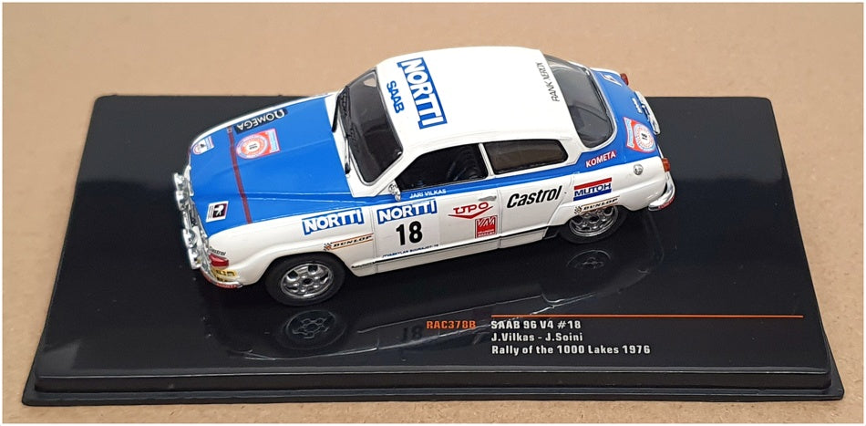 Ixo 1/43 Scale RAC378B - Saab 96 V4 1000 Lakes Rally 1976 #18 Vikas/Soini