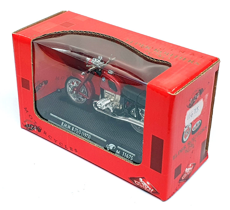Guiloy 1/24 Scale 11675 - 1973 BMW R-75/5 Motorbike - Red