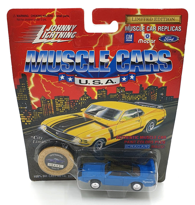 Johnny Lightning 1/64 Scale 200-200 Muscle Cars USA 1970 Plymouth Superbird Blue