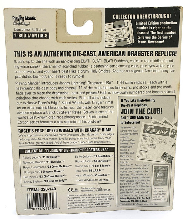 Johnny Lightning 1/64 Scale 320-140 Dragsters USA 1972 Chi-Town Hustler - Minick