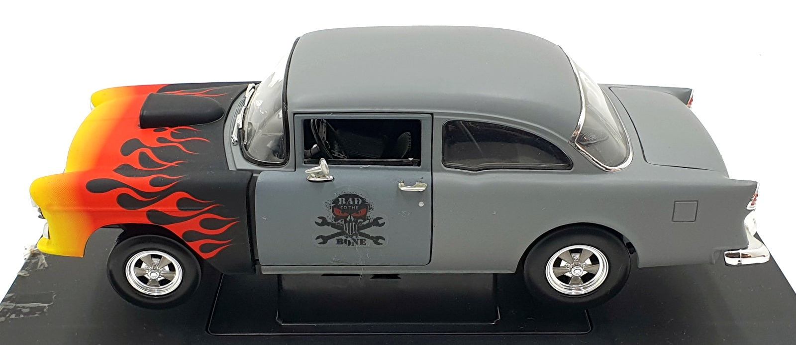 Ertl 1/18 Scale Diecast 36685 - 1955 Chevy Hot Rod - Grey/Flames