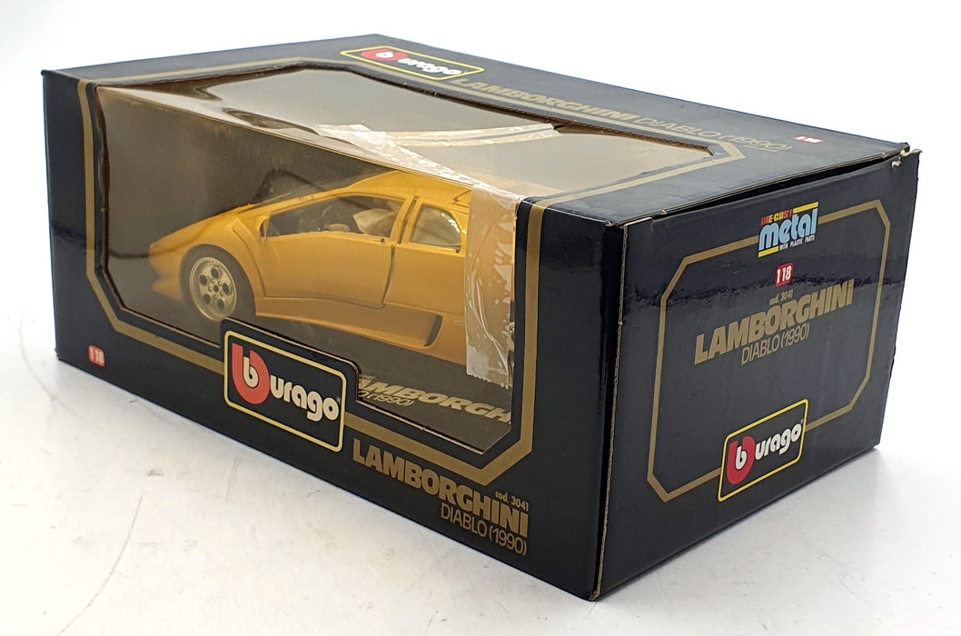 Burago 1/18 Scale Diecast 3041 - Lamborghini Diablo 1990 - Yellow/cream Int