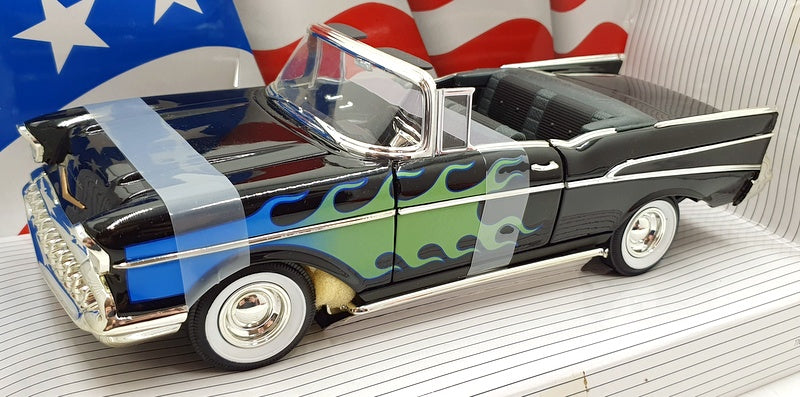 Ertl 1/18 Scale Diecast 32098 - 1957 Custom Chevy - Black/Flames