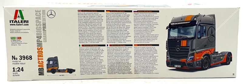 Italeri 1/24 Scale Unassembled Kit 3968 - Mercedes-Benz MB Actros MP4 Big Space