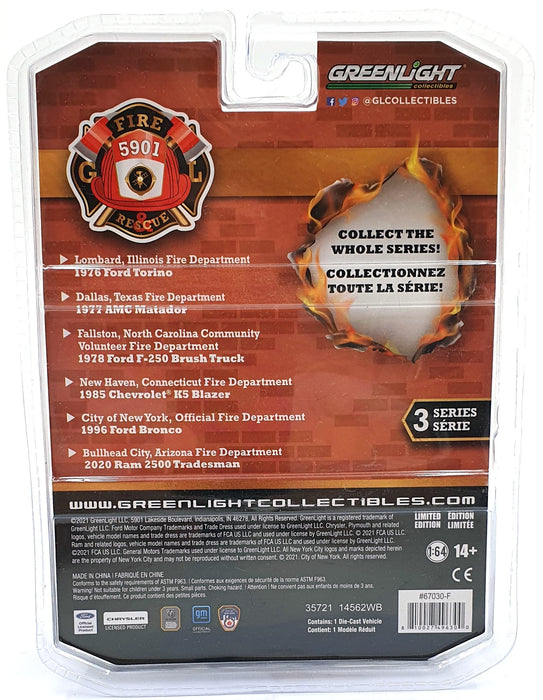 Greenlight 1/64 Scale 67030-F - 2020 RAM 2500 Tradesman Arizona FD Truck