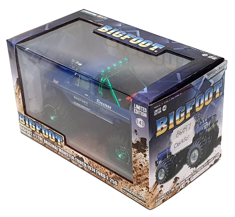 Greenlight 1/43 Scale 86097 - 1974 Ford F-250 Bigfoot Monster Truck - Blue CHASE