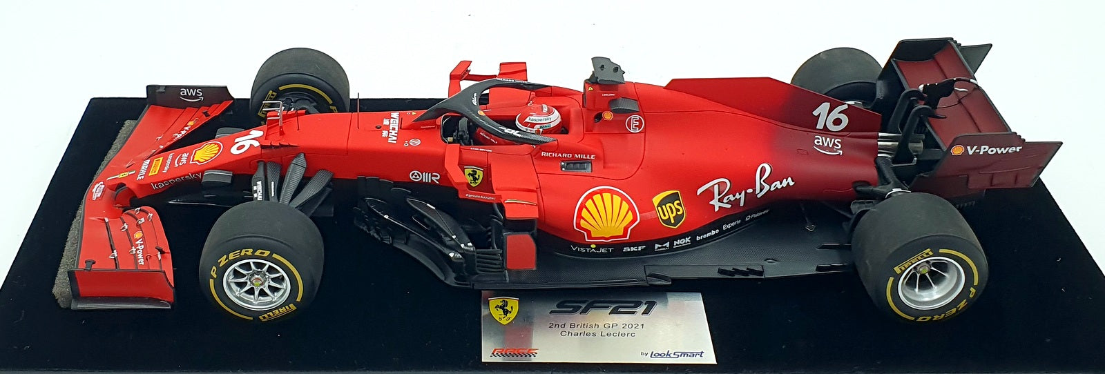 Looksmart 1/18 Scale LS18F1038 Scuderia Ferrari SF21 #16 British GP 2021 Leclerc