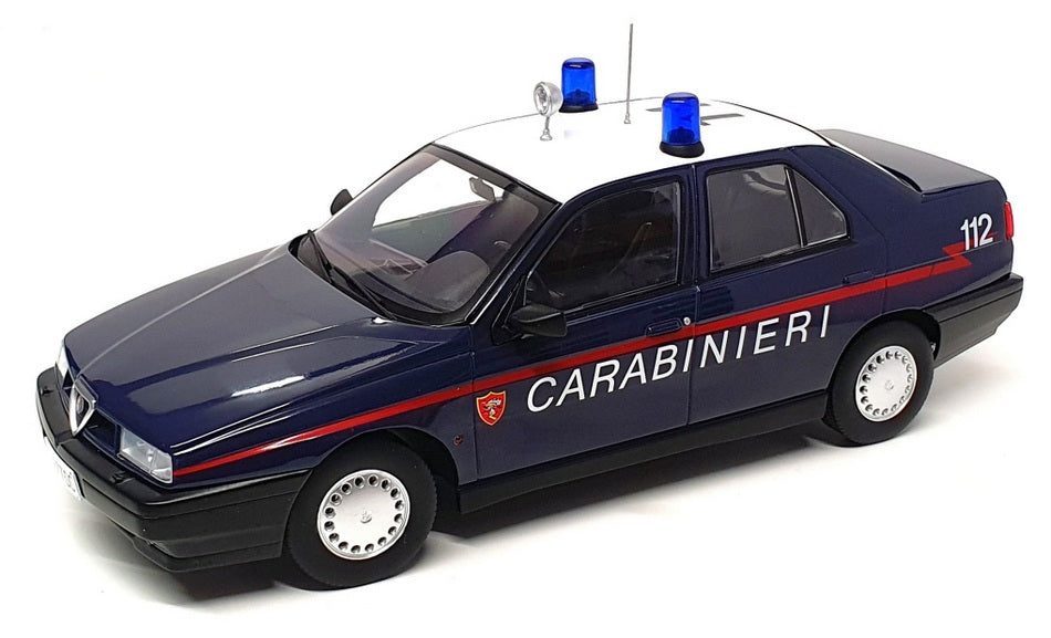 Triple9 1/18 Scale T9-1800385 - 1996 Alfa Romeo 155 Carabinieri - Dk Blue/White