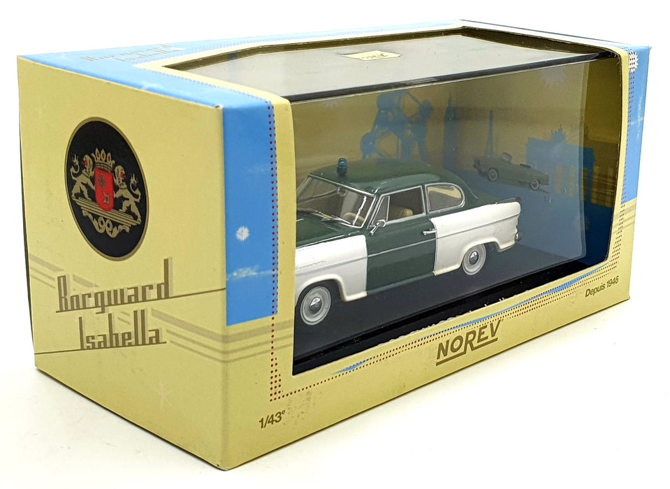 Norev 1/43 Scale 820030 - Borgward Isabella Police Car - White/Green