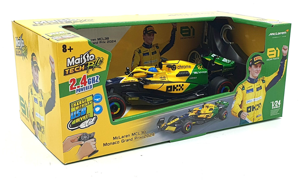 Maisto 1/24 Scale 82359 McLaren MCL38 F1 Monaco 2024 #81 Remote Control Piastri