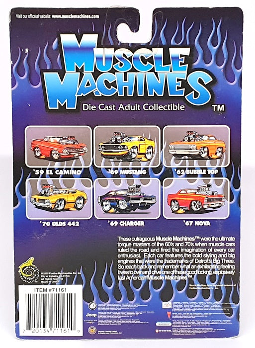 Muscle Machines 1/64 Scale 71161 02-98 - 1969 Ford Mustang Boss 302 White/Yellow