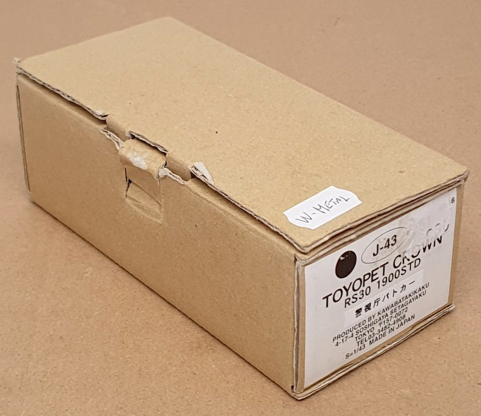 Kawabatakikaku 1/43 Scale J-43 - Toyota Toyopet Crown Police Japan - White/Black