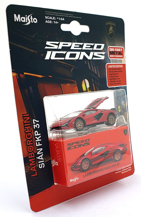 Maisto 1/64 Scale 15700 - Speed Icons Lamborghini Sian FKP 37 - Met. Red