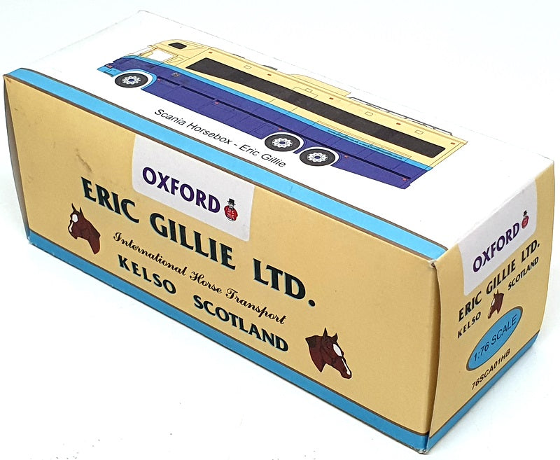 Oxford Diecast 1/76 Scale 76SCA01HB - Scania Oakley Horsebox (Eric Gillie) 