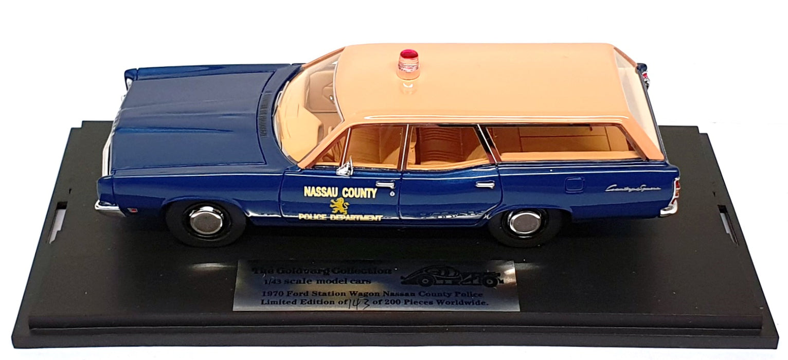 Goldvarg 1/43 Scale GC-094 - 1970 Ford Galaxie Nassau Police Car - Dk. Blue/Pink