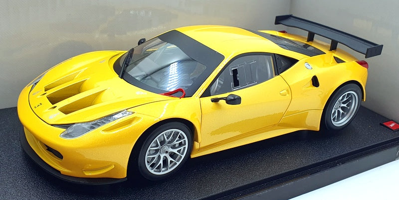 Hot Wheels 1/18 Scale Diecast BCJ78 - Ferrari 458 Italia GT2 - Yellow
