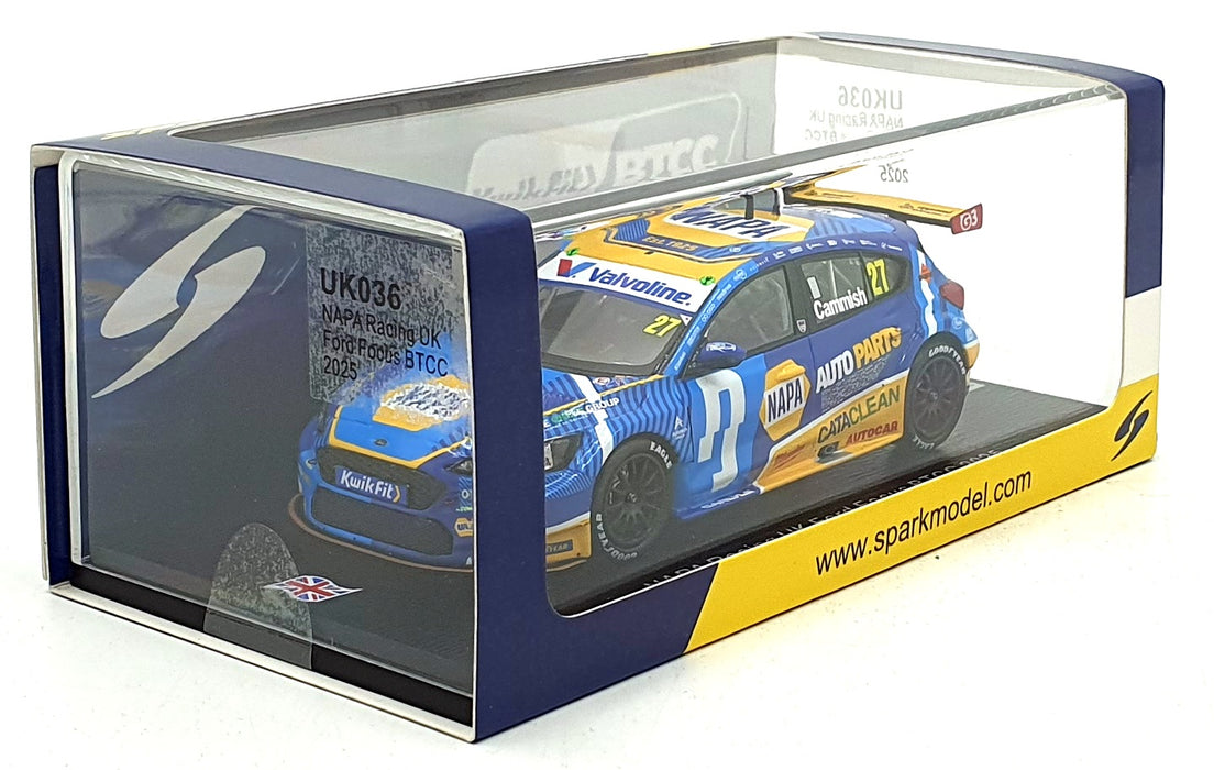 Spark 1/43 Scale UK036 - NAPA Racing UK Ford Focus #27 BTCC 2025 - Cammish