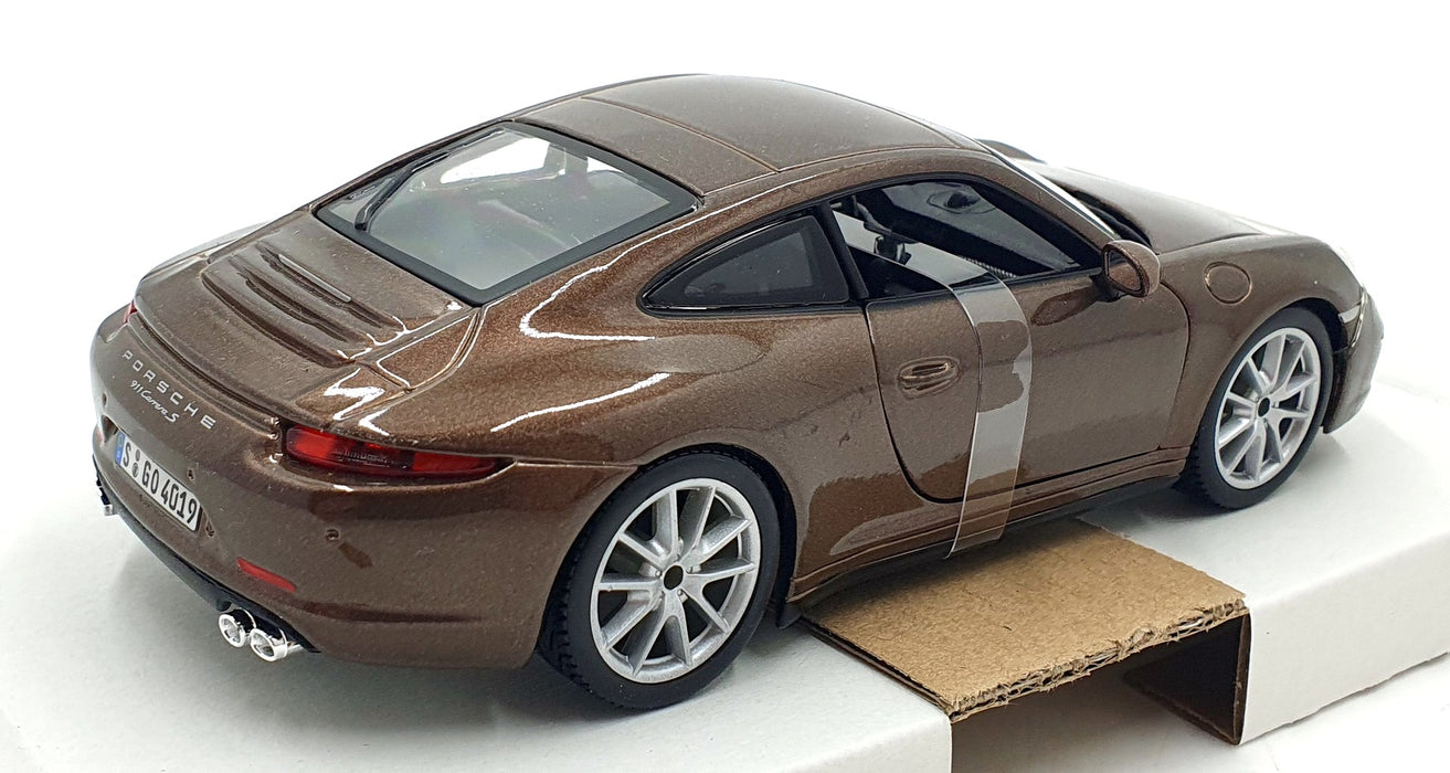 Burago 1/24 Scale Diecast 18-20001 - Porsche 911 Carrera S - Metallic Brown
