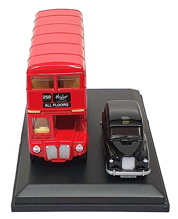 Oxford Diecast HM004 - Hamleys London Bus & Taxi Gift Set - Red Black