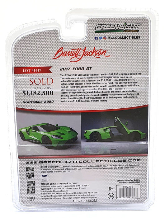 Greenlight 1/64 Scale 37230-E - 2017 Ford GT - Green