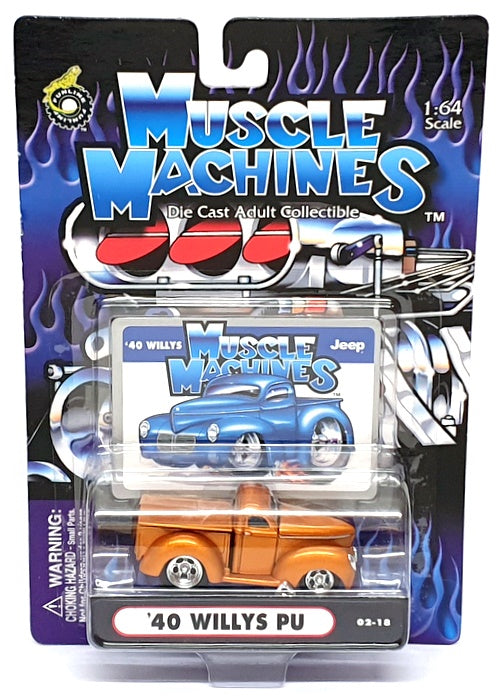 Muscle Machines 1/64 Scale 71151 02-18 - 1940 Willys PU Truck - Copper