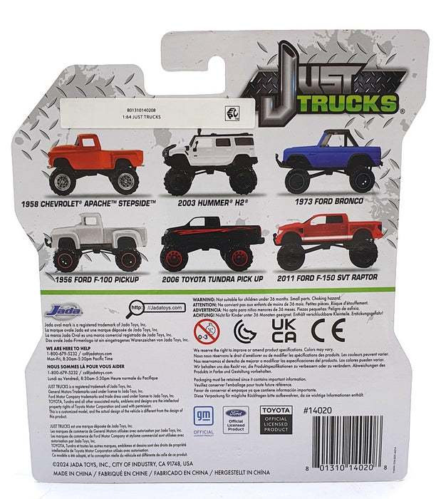 Jada Just Trucks 1/64 Scale 14020 2011 Ford F-150 SVT Raptor - Met. Red/ White