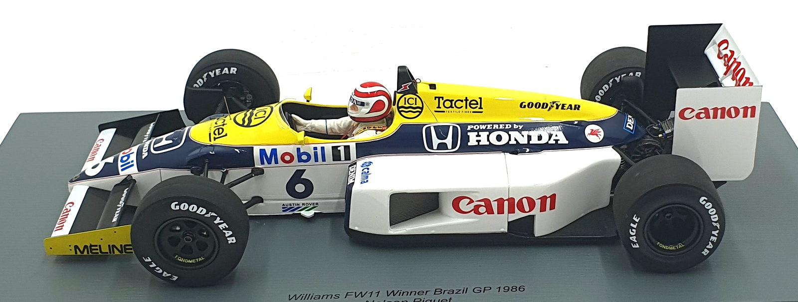 Spark 1/18 Scale 18S737 - Williams FW11 #6 1st Brazil GP 1986